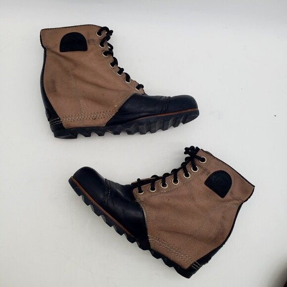 Sorel PDX Lexie Leather Wedge Boots Womens Size 10 - Picture 1 of 12